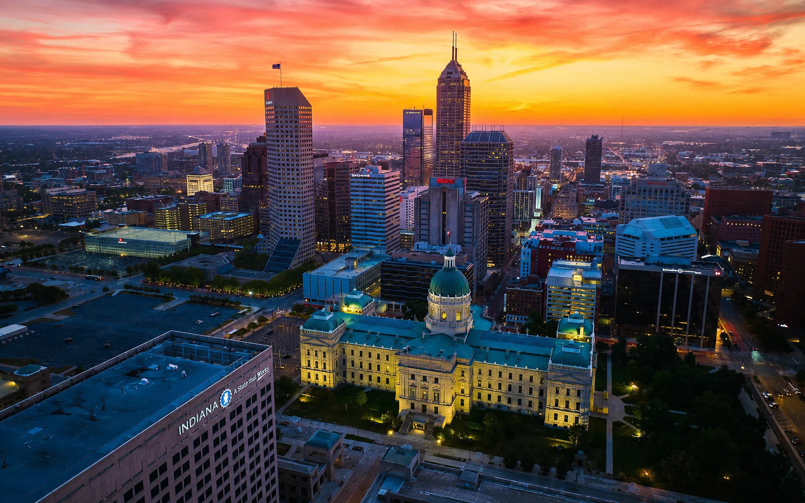 The downtown Indianapolis, Indiana skyline